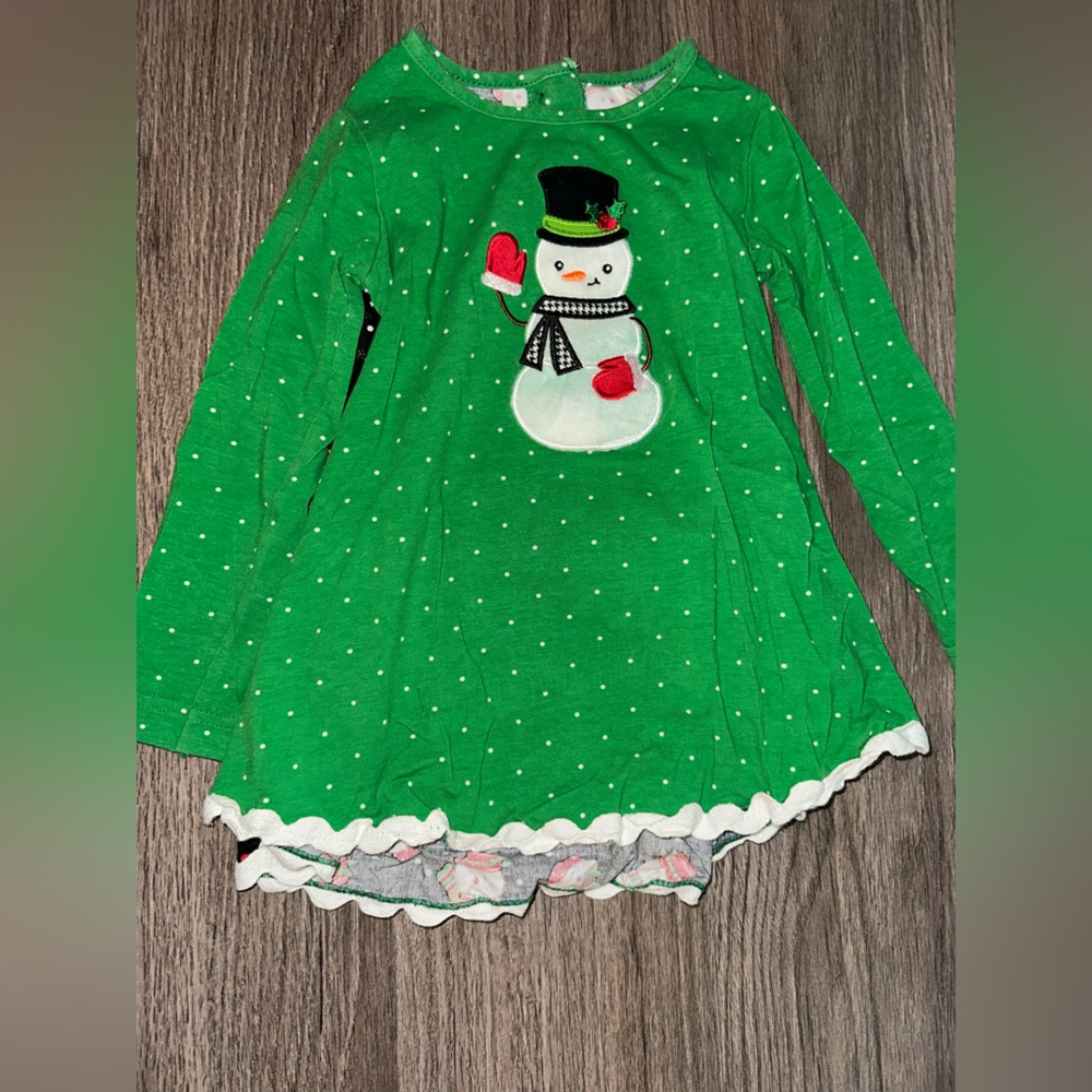 Festive Green Snowman Pajama Set for Kids